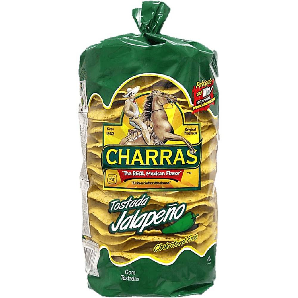 CHARRAS  CORN TOSTADAS JALAPENO 397 Grs